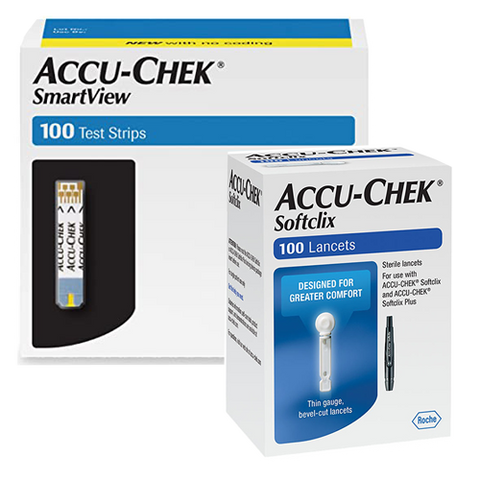 Accu-Chek SmartView Test Strips (100 Ct.) + Softclix Lancets (100 Ct.)
